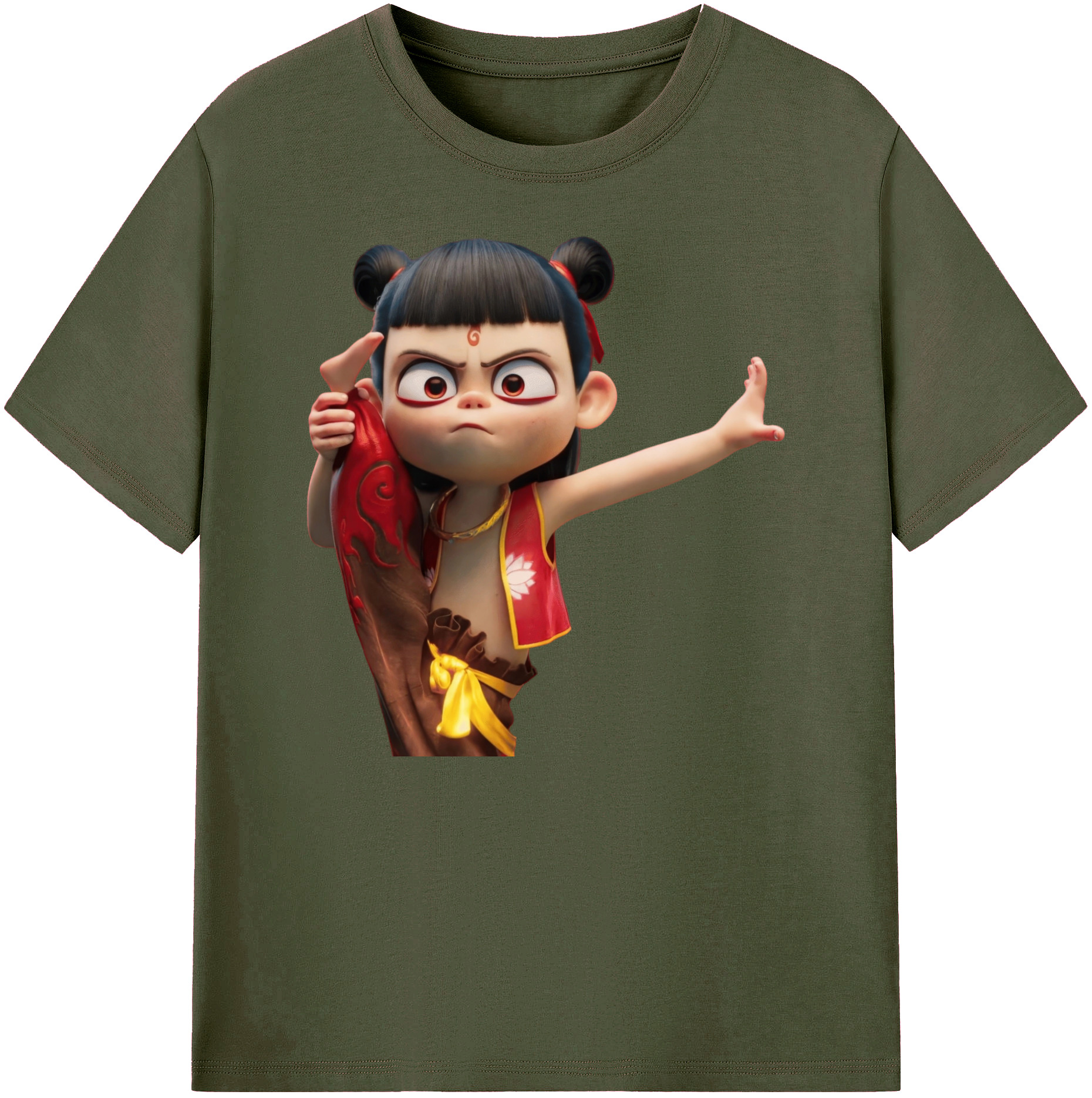 （画像用） Ne Zha 2 ナタ 魔童の大暴れ 綿100％ メンズ半袖Tシャツ｜肌触りやわらか＆通気性